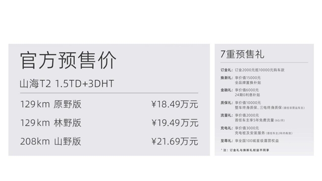 捷途山海T2正式开启预售，惊喜价18.49万元起售！
